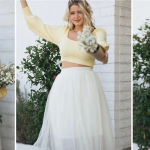 Gloria puff sleeve Crop top